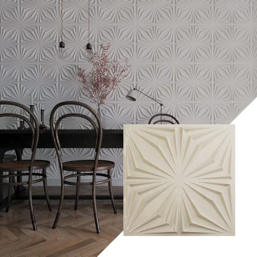 Miniatura 13 de Ekena Millwork WP20X20AHWH 19 5/8 pulgadas de ancho x 19 5/8 pulgadas de alto Asher EnduraWall Decorativo 3D Panel de pared cubre 2.67 pies cuadrados