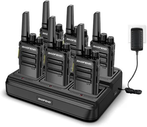Miniatura 9 de BAOFENG BD-V12B - Paquete de 6 walkie talkies de largo alcance para adultos, radios recargables de dos vías Walkie Talkies con auricular, cargador