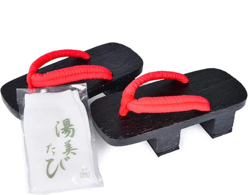 Miniatura 2 de Azumasun Zuecos japoneses de madera con calcetines Tabi para hombres y mujeres