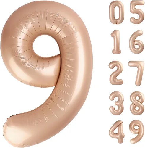 Miniatura 382 de Globo de cumpleaños número 4 dorado de 40 pulgadas, globos gigantes del número cuatro 14 24 34 40 44 2024, globos grandes de lámina de mylar para Oro