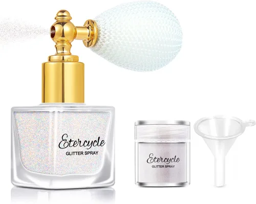 Miniatura 10 de Etercycle - Pulverizador de purpurina dorada para el cuerpo, polvo en aerosol brillante, polvo de purpurina brillante, maquillaje brillante