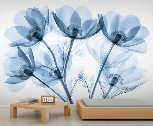 Miniatura 16 de Mural de pared floral retro, papel tapiz rústico floral de bar, flores abstractas 3D, impermeable, para cafetería, restaurante, sala de estar
