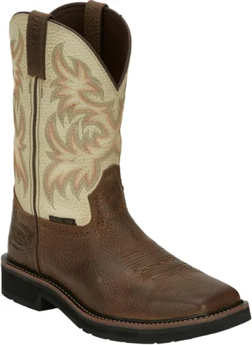 Miniatura 8 de Justin Botas de trabajo blancas Stampede Sq Toe para hombre