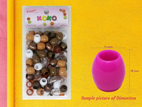 Miniatura 5 de Alrededor de 60 cuentas grandes de poni de alta calidad, pulseras de cuentas frescas, trenzas de pelo, manualidades para niños, plástico, mezcla