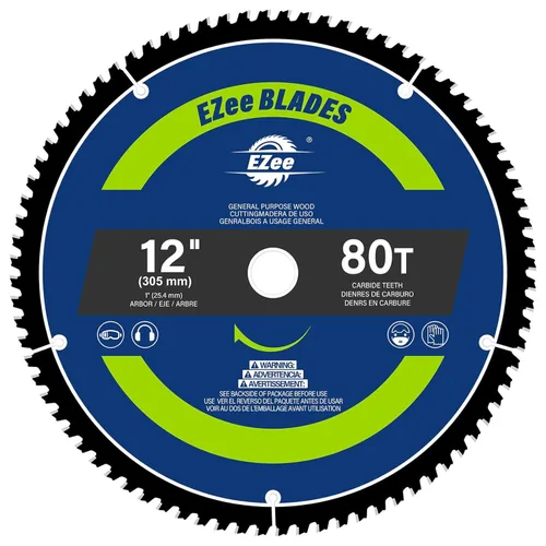 Miniatura 10 de EZee Hojas de sierra circular de 10 pulgadas, 40 dientes con eje de 5/8 pulgadas, corte fino de 0.09 pulgadas, punta de carburo de tungsteno (TCT)