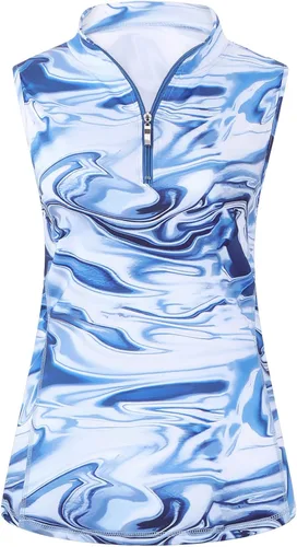 Miniatura 2 de Viracy Camiseta sin mangas con cremallera para mujer, de secado rápido, para entrenamiento de golf