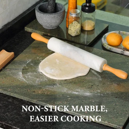 Miniatura 4 de Tabla de cortar de granito Koville para cocina, tabla de queso de losa de mármol grande de 16x12 pulgadas, tabla de servir rectangular para hornear