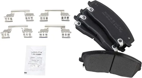 Miniatura 4 de TRQ Kit de pastillas de freno delanteras y traseras y rotores Kit químico de freno Pastillas de freno Rotor de freno semimetálico compatible