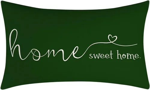 Miniatura 10 de Fundas de almohada decorativas estilo casa de campo con citas "Home Sweet Home", 18 x 18 pulgadas, funda de cojín lumbar decorativa para casa
