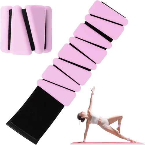 Miniatura 8 de Juego de 2 pesas para muñeca (1 libra cada una), juego de pesas ajustables para muñeca y tobillo para mujeres y hombres, brazaletes de muñeca