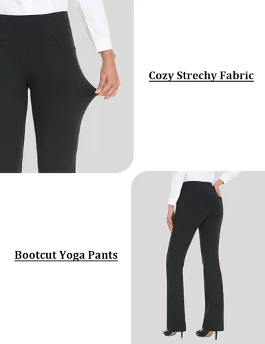Miniatura 18 de Safort Pantalones de yoga con entrepierna de 28" 30" 32" 34"más amplios en la parte inferior para botas altas, 4 bolsillos, UPF50+