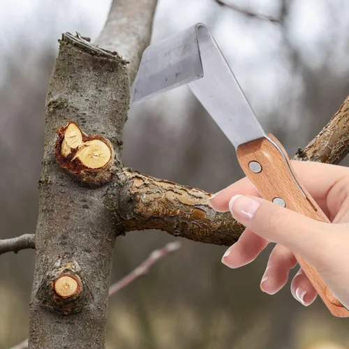 Miniatura 3 de Housoutil Herramienta de eliminación de corteza de árbol, 2 piezas de descortezado de troncos con mango de madera, raspador de corteza afilado