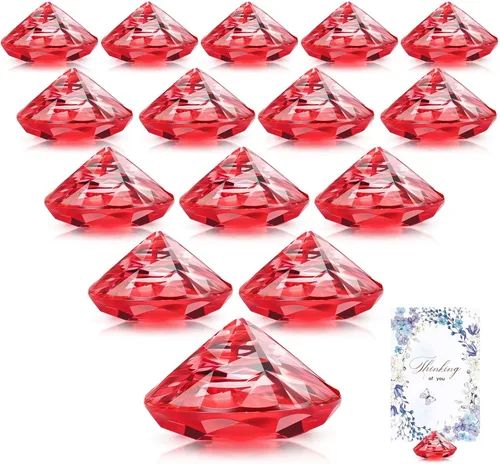 Boao Paquete de 24 soportes de tarjetas de lugar de diamantes acrílicos para números, soportes para tarjetas, decoración de fiesta de diamantes de