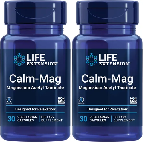 Miniatura 11 de Life Extension Calm-Mag, Acetil Taurinato de Magnesio, Fórmula Diaria de Manejo del Estrés, Apoya la Calma y la Relajación, Sin Gluten, Sin OGM