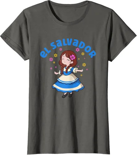 Miniatura 6 de Camiseta de mujer hispana con bandera salvadoreña de El Salvador Orgullosa, Negro