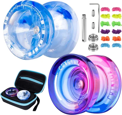 Miniatura 20 de MAGICYOYO Crystal Yoyo K3 Aurora-p, yoyó sensible para niños de 8 a 12 años, truco de giro de dedo profesional para avanzados, con rodamiento que