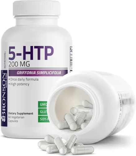 Miniatura 6 de Bronson 5-HTP 200mg (5-hidroxitriptófano) Griffonia Simplicifolia Sin OMG, 60 Cápsulas Vegetarianas