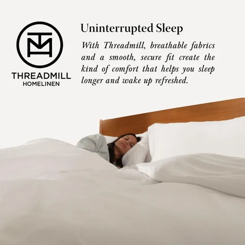 Miniatura 8 de Threadmill - Juego de funda de edredón de tamaño individual y color beige, funda de edredón transpirable, juego de 2 piezas de funda de edredón
