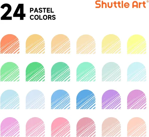 Miniatura 2 de Shuttle Art Bolígrafos de gel pastel, 24 colores pastel lechosos para papel negro, libros para colorear para adultos, dibujo, garabatos, Paquete