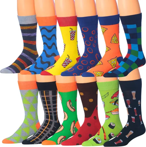 Miniatura 13 de JAMES FIALLO Calcetines de vestir para hombre, calcetines de vestir para hombre, estilo casual, coloridos, divertidos, novedosos, a la moda, paquete