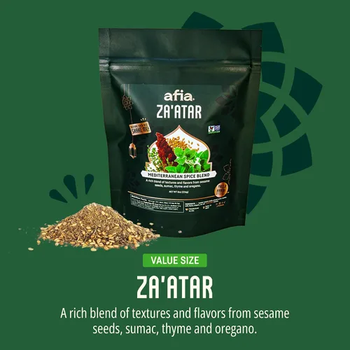 Miniatura 3 de Afia - Condimento Za'atar Mezclas de especias mediterráneas para manoushe, pan plano, condimento de hummus Especias prémium con notas superiores