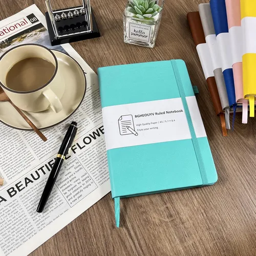 Miniatura 6 de Cuaderno con rayas universitarias A5, 160 páginas, diarios de tapa dura para escribir, cuadernos para el trabajo, oficina, escuela, mujeres y Mina