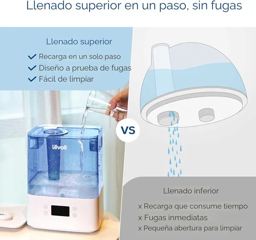 Miniatura 8 de LEVOIT Classic300S Humidificador ultrasónico inteligente de llenado superior, tanque extra grande de 6 litros para toda la familia, aplicación