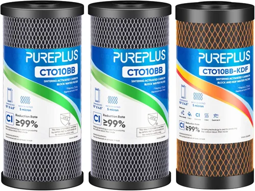 Miniatura 15 de Cartucho de repuesto para filtro de agua de carbón activado de cáscara de coco para toda la casa de 10" x 4.5" - Compatible con WFHDC8001, CB-BB-10