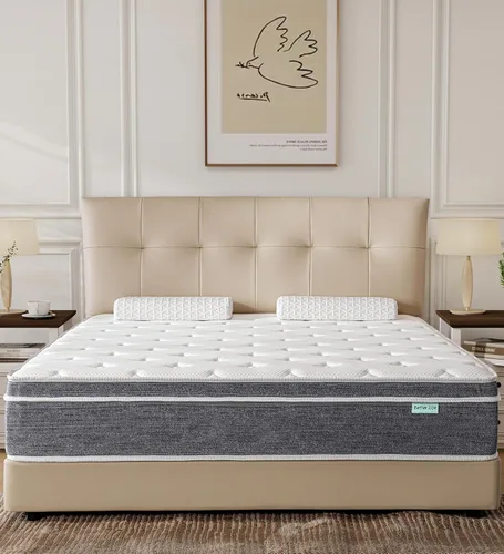 Acochey Colchón de tamaño Queen de 10 pulgadas, colchón híbrido refrescante en una caja, firmeza media, espuma viscoelástica y resortes ensacados,