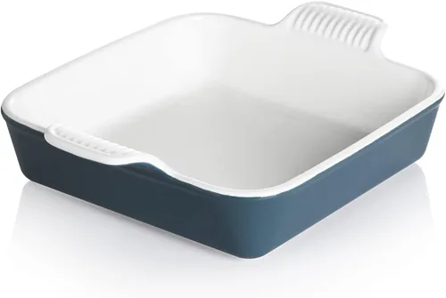 Miniatura 7 de Sweejar Plato de Cerámica para Hornear, Bandeja Rectangular Pequeña para Hornear con Asas Dobles, 20 Oz para Cocinar, Brownie, Cocina, 6.5 x 4.9 x