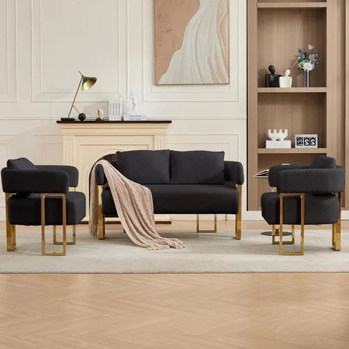 Miniatura 12 de YISHENG Silla decorativa con respaldo ajustable de 6 ángulos (90° –180°), silla de sala de estar de tela de felpilla, silla de salón tapizada, silla