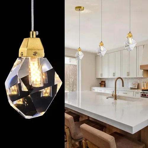 Miniatura 7 de Iluminación colgante negra, lámpara colgante moderna de cristal mini, juego de 3 candelabros ajustables para cocina, isla, comedor, dormitorio