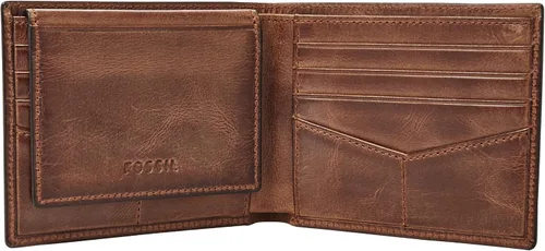 Miniatura 14 de Fossil Derrick - Cartera de piel con bloqueo RFID y funda extraíble para tarjetas