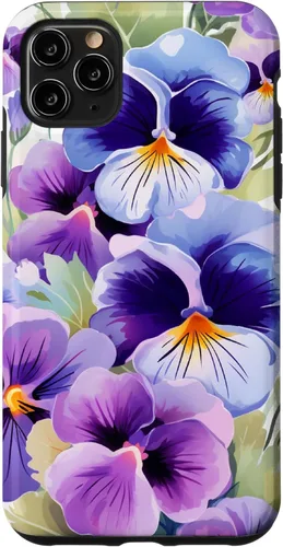 Miniatura 13 de Pansy Flower Pattern Floral Case for iPhone 17