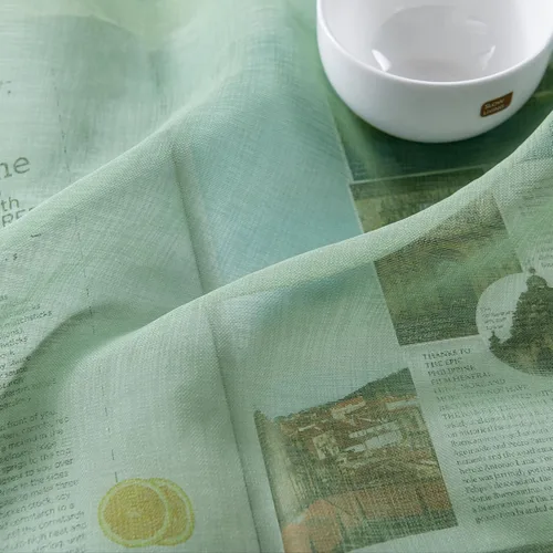 Miniatura 6 de DWCN Cortinas traslúcidas color verde frijol para sala de estar y dormitorio - Cortinas voile con aspecto de lino sintético con ojales en la parte