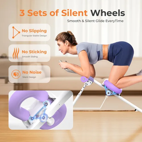 Miniatura 9 de OWLSKY Máquina de abdominales, máquina de entrenamiento abdominal ajustable para entrenamiento de abdominales en casa, gimnasio, plegable