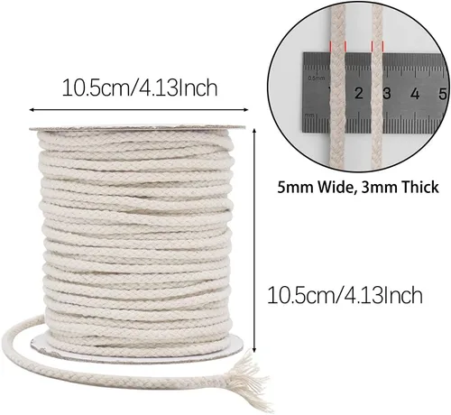 Miniatura 5 de Tenn Well Cordón de macramé de 0.197 in, cuerda de algodón trenzada de 165 pies para colgar plantas de macramé, para colgar en la pared, cuerdas