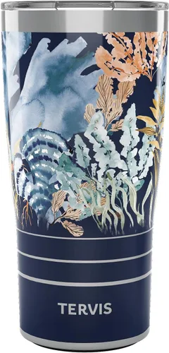 Tervis Traveler - Vaso aislado de triple pared Sara Berrenson de algas marinas profundas mantiene las bebidas frías y calientes, 20 onzas, acero