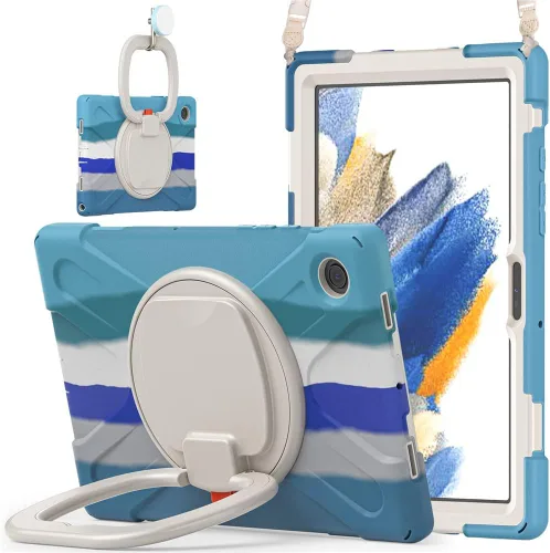Miniatura 134 de 360 Rotation Case for Galaxy Tab ActivePro/Tab Active4 Pro/Active 5 Pro 10.1" Sturdy Cover Rotate Ring Stand Shoulder Carrying Strap Hand Strap