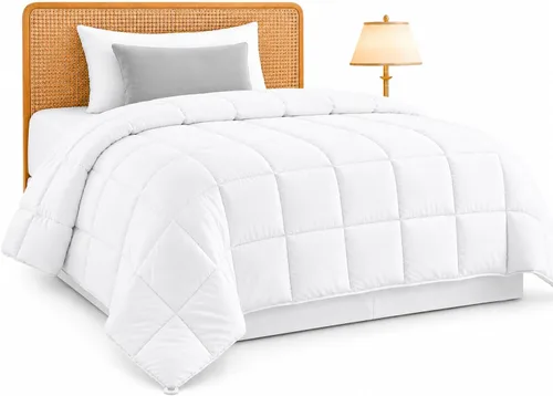 Miniatura 12 de LUX Décor - Edredón Queen de 88 x 88 pulgadas, relleno de edredón alternativo ultrasuave con pestañas de esquina y costuras de caja, ropa de cama