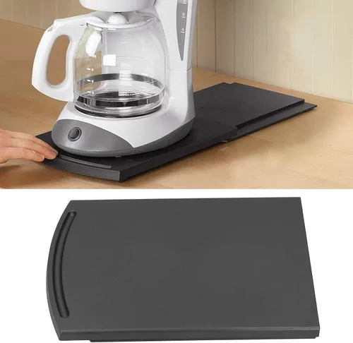 Miniatura 6 de Práctica bandeja deslizante, bandeja deslizante para cafetera, tostadora, encimera, deslizador móvil con ruedas giratorias suaves, bandeja para mesa