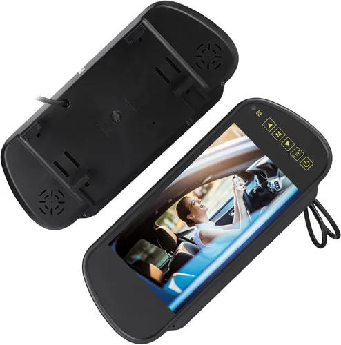 Miniatura 8 de DAN&DRE Espejo retrovisor 7 "LCD cámara de visión trasera negro espejo monitor coche furgoneta camión autobús control remoto AV1 AV2 720P 120 °