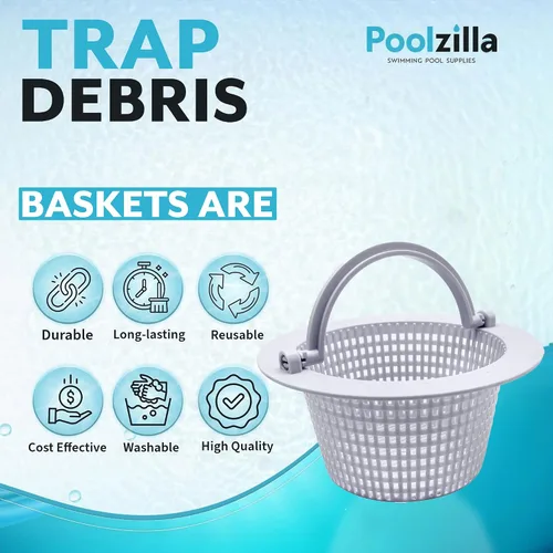 Miniatura 4 de Poolzilla Cesta de skimmer premium (paquete de 1) compatible con SP1091WM y Pentair HydroSkim 51330, fabricada con plástico ABS, mide 6.25 pulgadas