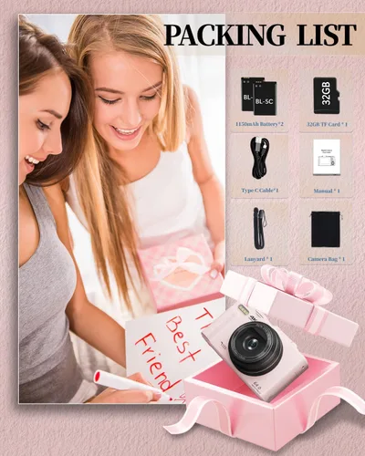 Miniatura 8 de Cámara digital 4K para fotografía y vlogging, cámara de YouTube con pantalla abatible de 180° de 3 pulgadas, enfoque automático, WiFi, zoom 18X