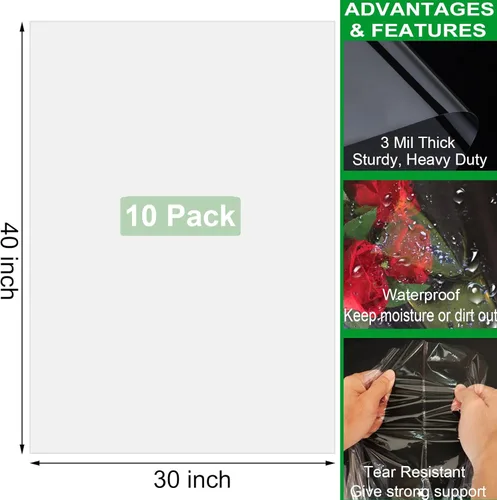 Miniatura 2 de SYOGUA Bolsas grandes de celofán transparente, 3 mil de grosor, 30 x 40 pulgadas, bolsas de regalo gigantes, bolsas de regalo de celofán