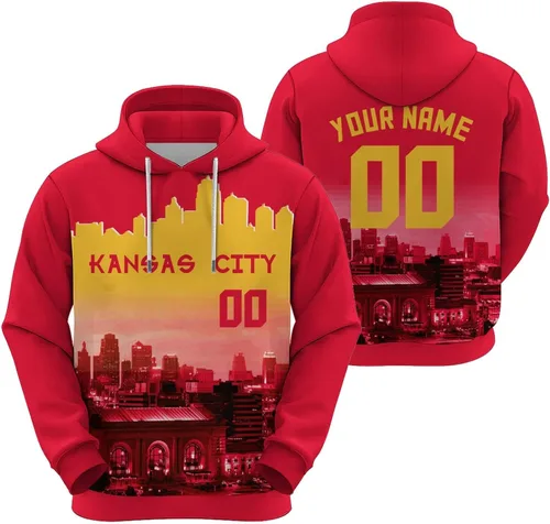 Miniatura 29 de Custom Football Hoodies City Night Skyline Personalized Sweatshirt Name Number Fan Gift Pullover for Men Women Youth