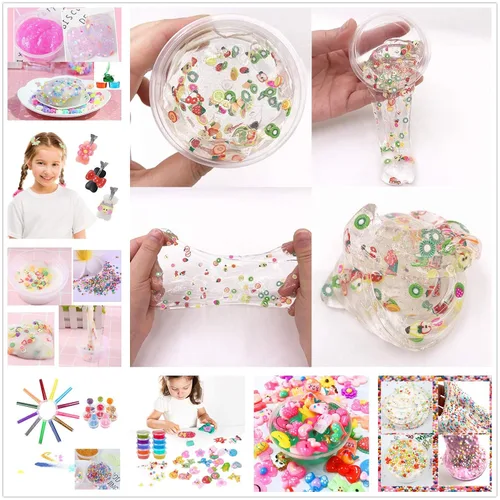 Miniatura 6 de 3.53 oz de resina con parte trasera plana, accesorios de limo, decoración de chispas de arcilla para relleno de dijes de limo, suministros de limo