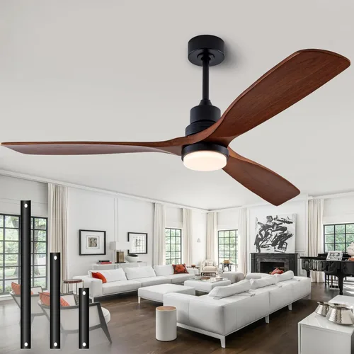 Miniatura 27 de QUTWOB Ventilador de techo de madera de 42 pulgadas con control remoto de luces, motor CC silencioso de 3 aspas para patio, sala de estar, Cuerpo