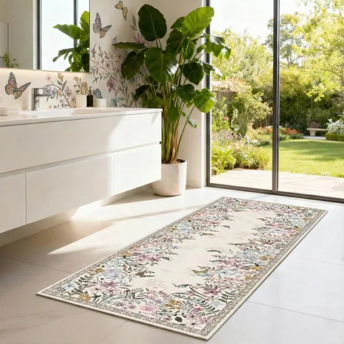Miniatura 4 de Alfombra de pasillo de cocina de 2 x 6 pies para pasillo, alfombra de pasillo lavable con parte trasera antideslizante, alfombra suave de pelo bajo