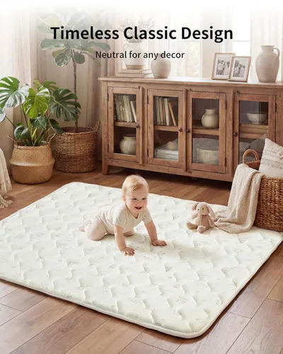 Miniatura 6 de Fortella Alfombra de Juego para Bebé para Corralito y Suelo, 47"x47" Alfombrillas de Juego Plegables de Espuma Acolchada para Bebés, Niños Pequeños